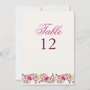 Convites Número de Mesa de Casamento Floral Pérola Clássica
