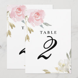 Convites Número de Mesa de Casamento Floral Rosa Clássico