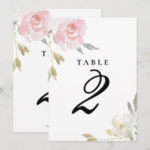 Convites Número de Mesa de Casamento Floral Rosa Clássico