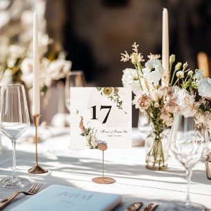 Convites Número de Mesa de Casamento Floral Seca de Verão I