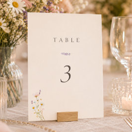 Convites Número de Mesa de Casamento Flores Silvestres Boêm