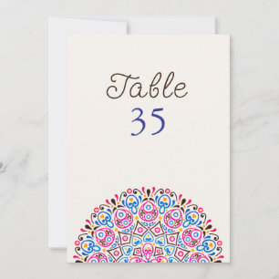 Convites Número de Mesa de Casamento Mandala Art Déco Cláss