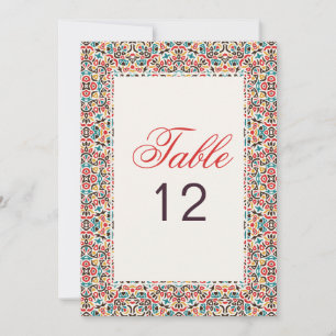 Convites Número de Mesa de Casamento Mandala Geo Reticulado
