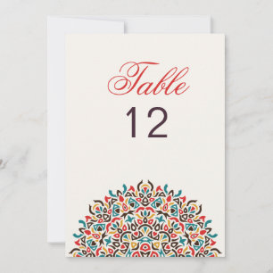 Convites Número de Mesa de Casamento Mandala Geo Reticulado