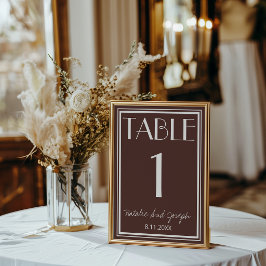 Convites Número de Mesa de Casamento Marrom Chocolateoso Cl