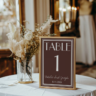Convites Número de Mesa de Casamento Marrom Chocolateoso Cl