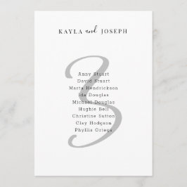 Convites Número de Mesa de Casamento Minimalista e Elegante