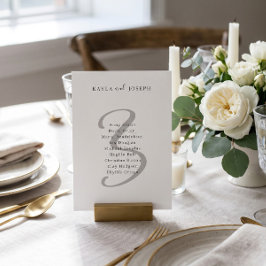 Convites Número de Mesa de Casamento Minimalista e Elegante