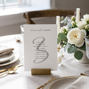 Convites Número de Mesa de Casamento Minimalista e Elegante