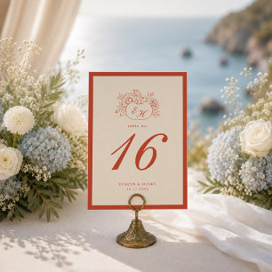 Convites Número de Mesa de Casamento Monograma de Abóbora d