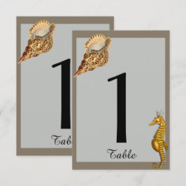 Convites Número de Mesa de Casamento na Praia com Animais M