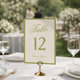 Convites Número de Mesa de Casamento no Jardim em Caligrafi