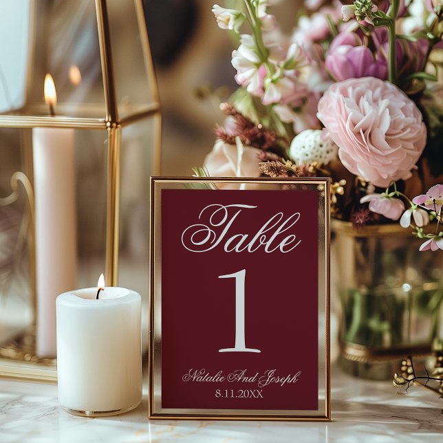 Convites Número de Mesa de Casamento Old Money em Branco e  (Criador carregado)