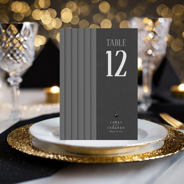 Convites Número de mesa de casamento preto e branco persona (Criador carregado)