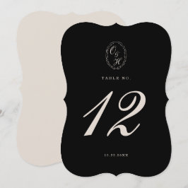 Convites Número de Mesa de Casamento Preto Gravado