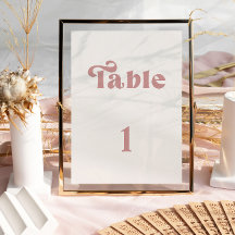 Número de mesa de casamento Retro Dusty Rose