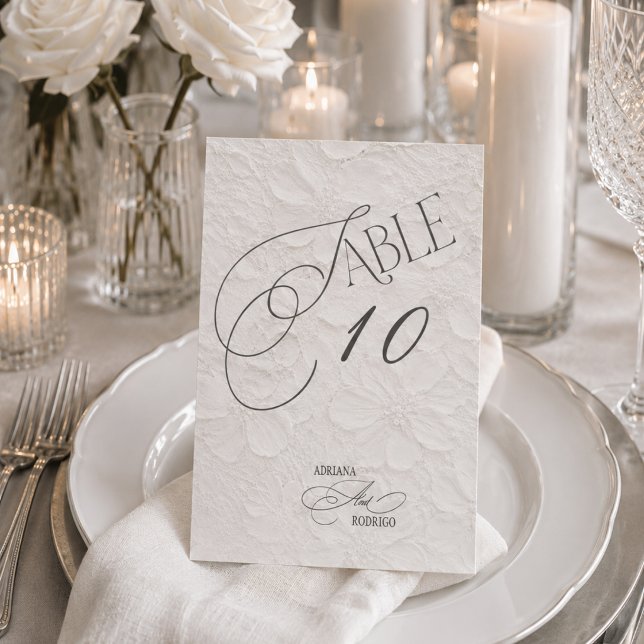 Convites Número de Mesa de Casamento Romântico Floral (Criador carregado)