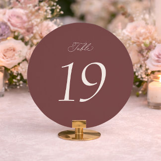 Convites Número de Mesa de Casamento Rosa Poeirento Elegant