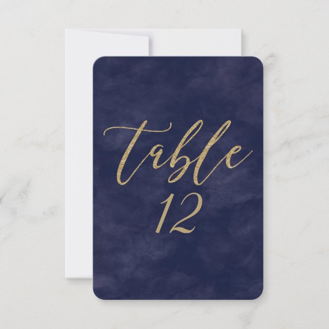 Convites Número de Mesa de Casamento Simples em Aquarela Na (Frente)