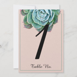 Convites Número de Mesa de Casamento Suculento Rosado