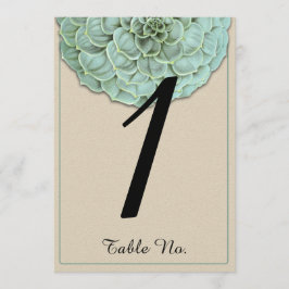 Convites Número de Mesa de Casamento Suculento Sage