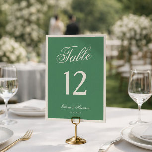 Convites Número de Mesa de Casamento Verde do Clube de Têni