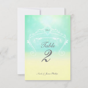 Convites Número de Mesa de Casamento Vintage Elegante com V