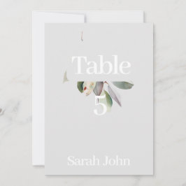 Convites Número de mesa de eucalipto sofisticado