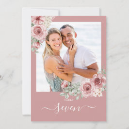 Convites Número de Mesa de Foto de Rosas Florais Rosa Empoe