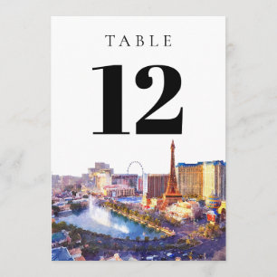 Convites Número de Mesa de Las Vegas Nevada Aquarela