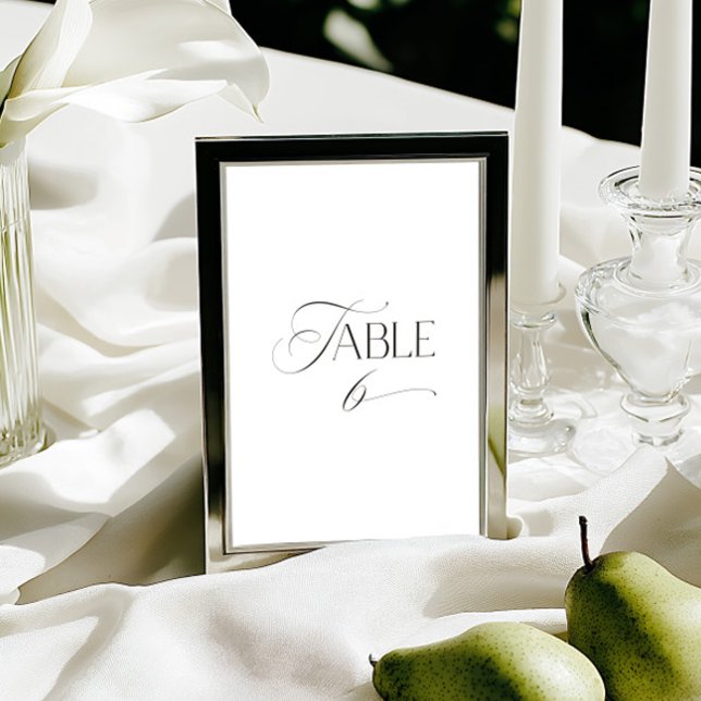 Convites Número de Mesa em Caligrafia Moderna Clássica Bran (This design is not editable. All table numbers can be found in the collection on this page.)