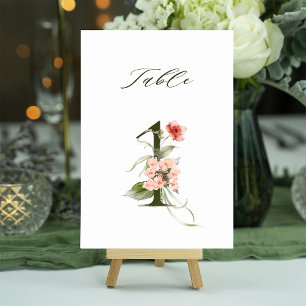 Convites Número de mesa floral botânico 5x7 Número 1