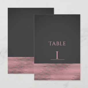 Convites Número de Mesa Glam Moderno Rosa e Cinza com Lante