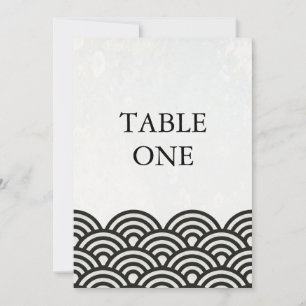Convites Número de mesa grande com ondas estilizadas japone