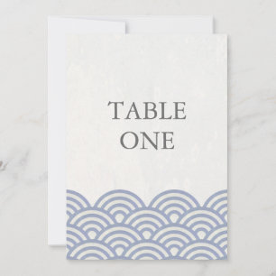 Convites Número de mesa grande com ondas estilizadas Seigha