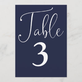 Convites Número de mesa grande simples azul marinho elegant