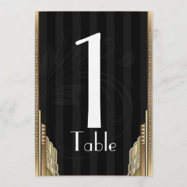 Convites Número de Mesa Listra Art Déco Dourado