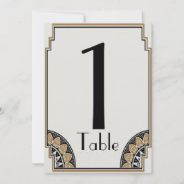 Convites Número de Mesa Luxuoso em Ouro Art Déco