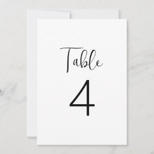 Convites Número de Mesa Minimalista em Preto e Branco Cláss
