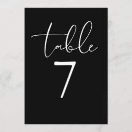 Convites Número de Mesa Moderno Elegante Preto e Branco em 