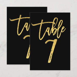 Convites Número de Mesa Moderno em Folha de Ouro Elegante 7