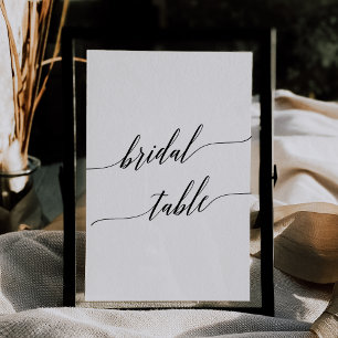 Convites Número de Mesa Nupcial Elegante Preto 5x7 Imprimív