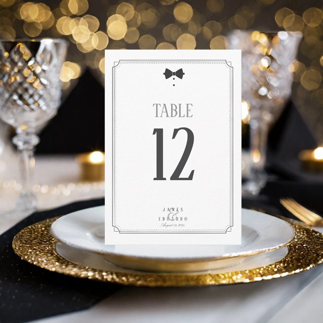 Convites Número de Mesa para Casamento Gravata Borboleta Pr (Criador carregado)