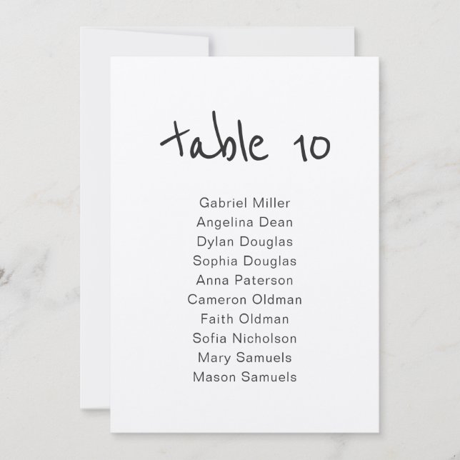 Convites Número de mesa rústico simples com assentos (Frente)