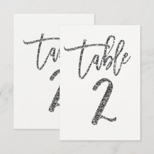 Convites Número de Mesa Script Moderno Tendência Brilho Pra