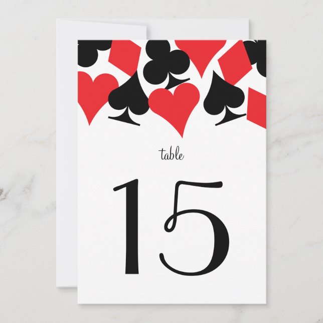 Convites Número de Mesa Vermelha na Recepção de Casamento D (Frente)