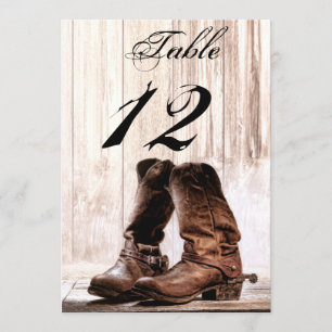 Convites Número de Tabela 5x7 Cardboots country rustic oest