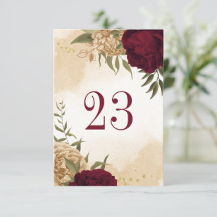 Convites Número de tabela botânica do ouro verde-maroon