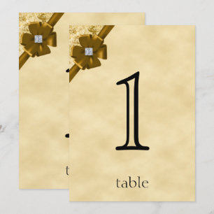 Convites Número de Tabela de 50 Aniversário da Glitter Dour