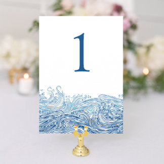 Convites Número de Tabela de Casamento de Ondas do Oceano N
